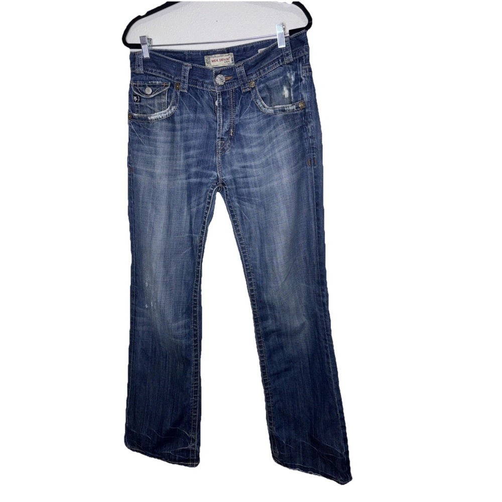 Mek Denim Men's Portofino Bootcut Dark Butt-Fly 34x34 Jeans Cowboy Y2K 90's USA